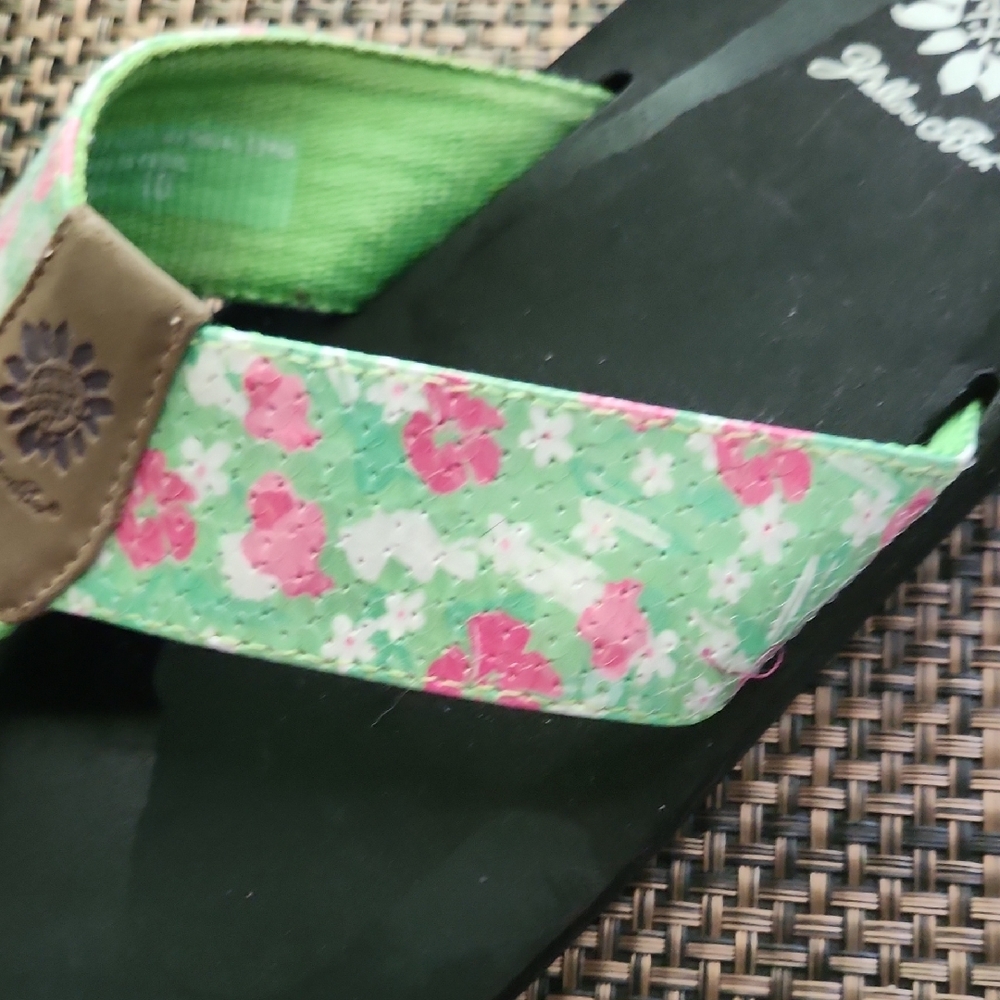 Yellow Box Black and Green Sandals with Geometric Straps - Picture 4 of 5